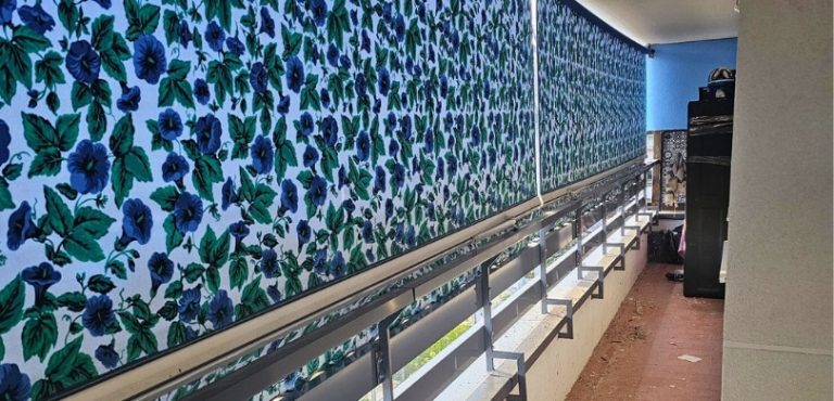toldo azul flores
